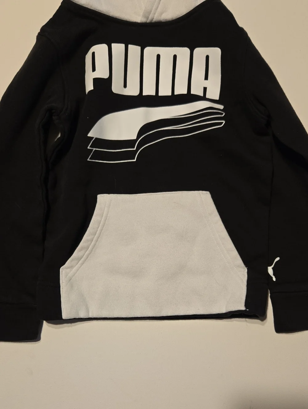 Puma Black and White Graphic Pullover Hoodie